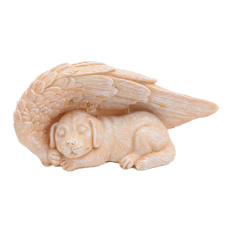 Statuette commémorative ange pour chien avec lampe solaire LED – Statue chien résine pour jardin résistante aux intempéries
