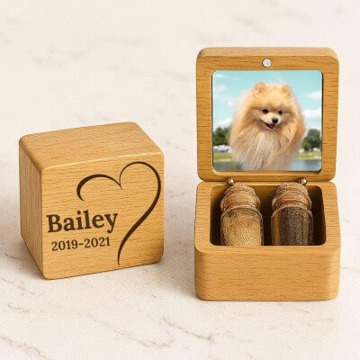 Coffret souvenir en bois pour chien...