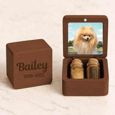 Coffret souvenir en bois pour chien...