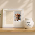 Kit cadre photo chien avec argile pour empreinte de patte – Cadre photo souvenir d'intérieur en bois pour chien
