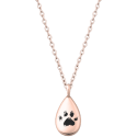 Collier urne funéraire pour cendres de chien goutte personnalisé – Bijou commémoratif avec empreinte de patte gravée
