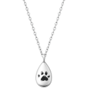 Collier urne funéraire pour cendres de chien goutte personnalisé – Bijou commémoratif avec empreinte de patte gravée