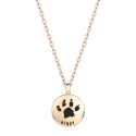 Collier urne funéraire pour cendres de chien rond personnalisé – Bijou commémoratif avec nom & empreinte de patte gravés