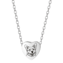 Collier urne funéraire pour cendres de chien cœur personnalisé avec chaîne – Bijou commémoratif avec dessin d’après photo gravé
