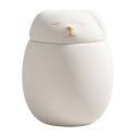 Urne funéraire personnalisée en céramique avec couvercle chien endormi – Urne pour animal avec nom, dates & symbole amour éternel