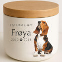 Urne funéraire pour chien personnalisée en céramique avec photo – Urne funéraire pour animal avec nom, dates & message