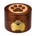 Urne funéraire pour chien en bois avec plaque en aluminium personnalisée – Urne pour animal avec nom & dates gravés