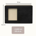 Urne funéraire pour chien en bois noir personnalisée​ avec photo – Coffret souvenir unique avec chien ange, nom & dates