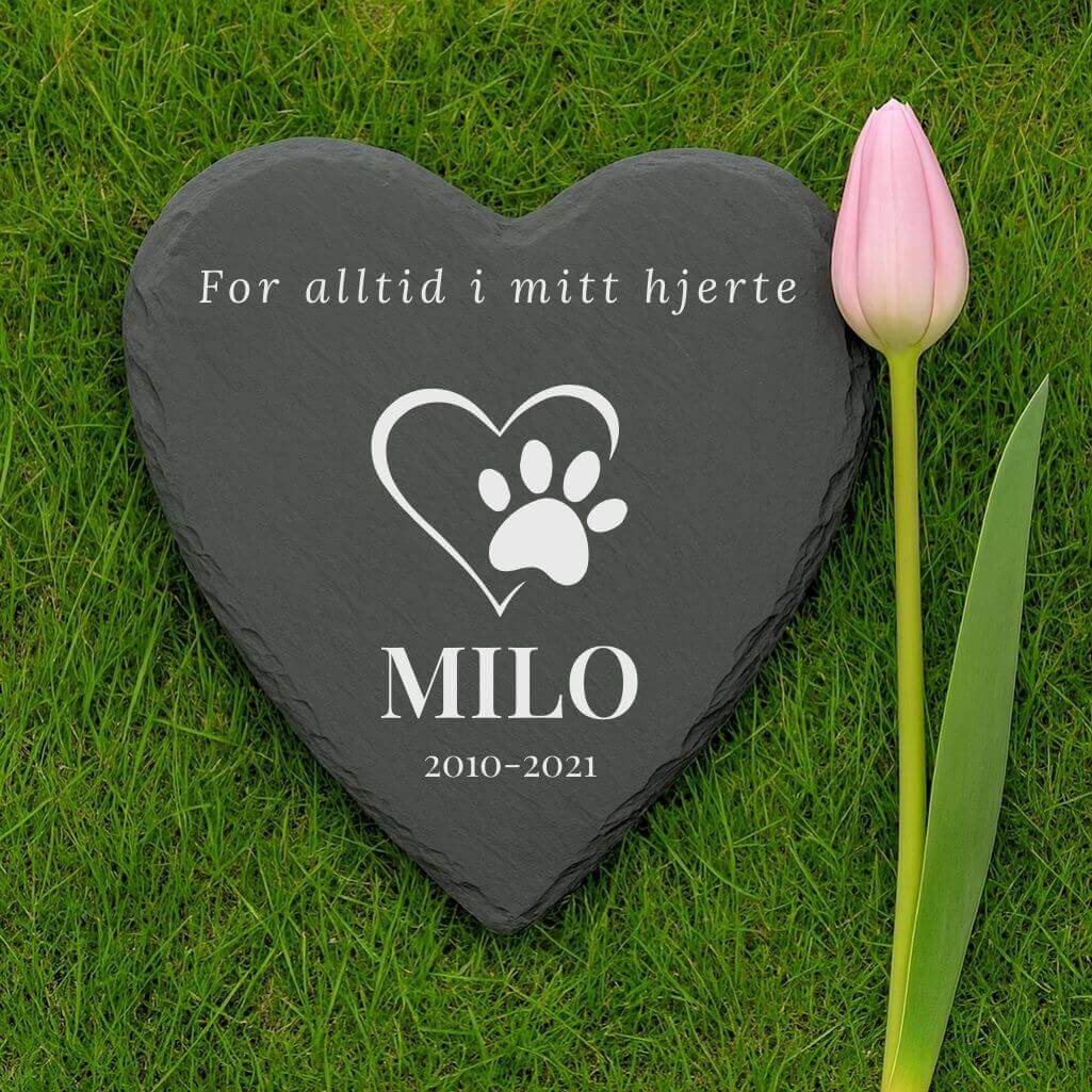 Pierre commémorative chien cœur personnalisée – Plaque souvenir en ardoise avec nom, dates & message