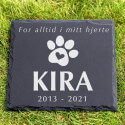 Pierre commémorative chien carrée personnalisée – Plaque souvenir en ardoise avec nom, dates & message