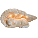 Statuette commémorative ange pour chien avec lampe solaire LED – Statue chien résine pour jardin résistante aux intempéries